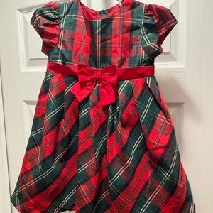 George Kids Formal Dress - Red and Green Plaid
